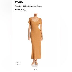 STAUD Camden Ribbed Sweater Dress - Tan